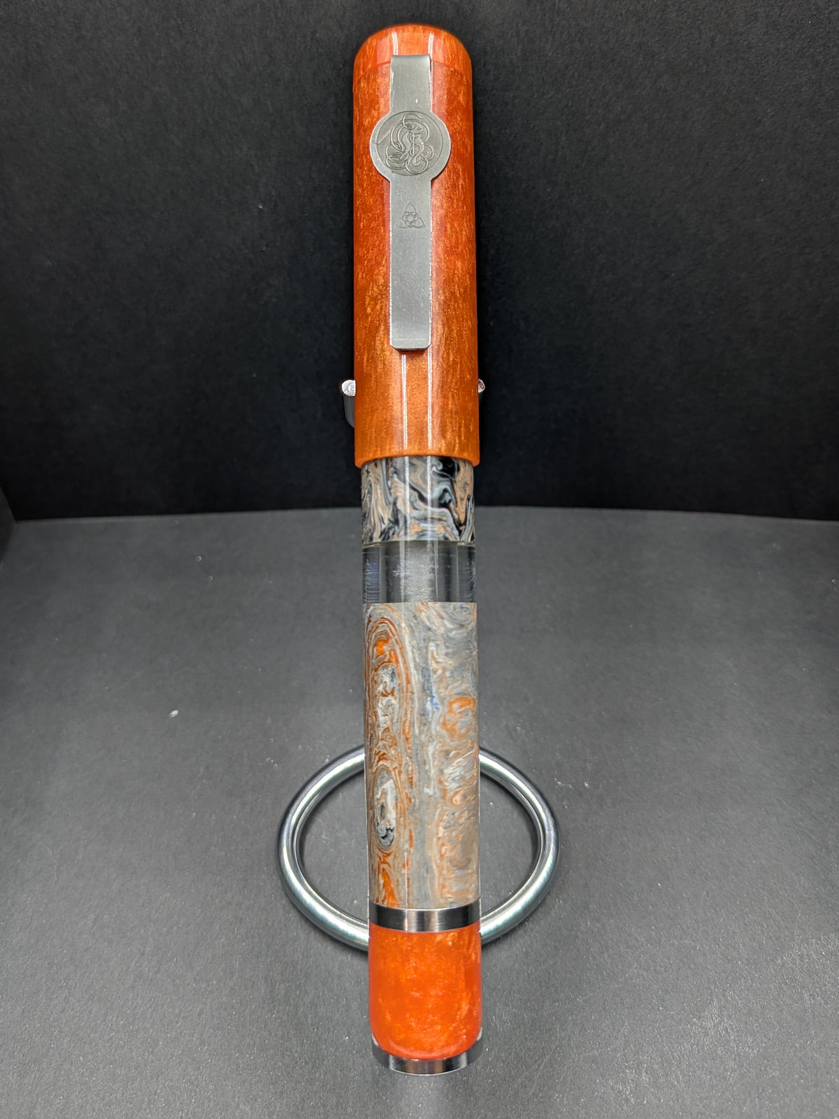 B46 - König - Molten Damascus - Tangerine Trim (Piston Filler)