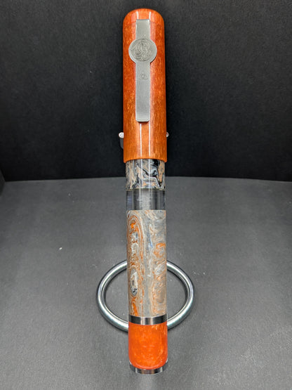 B46 - König - Molten Damascus - Tangerine Trim (Piston Filler)