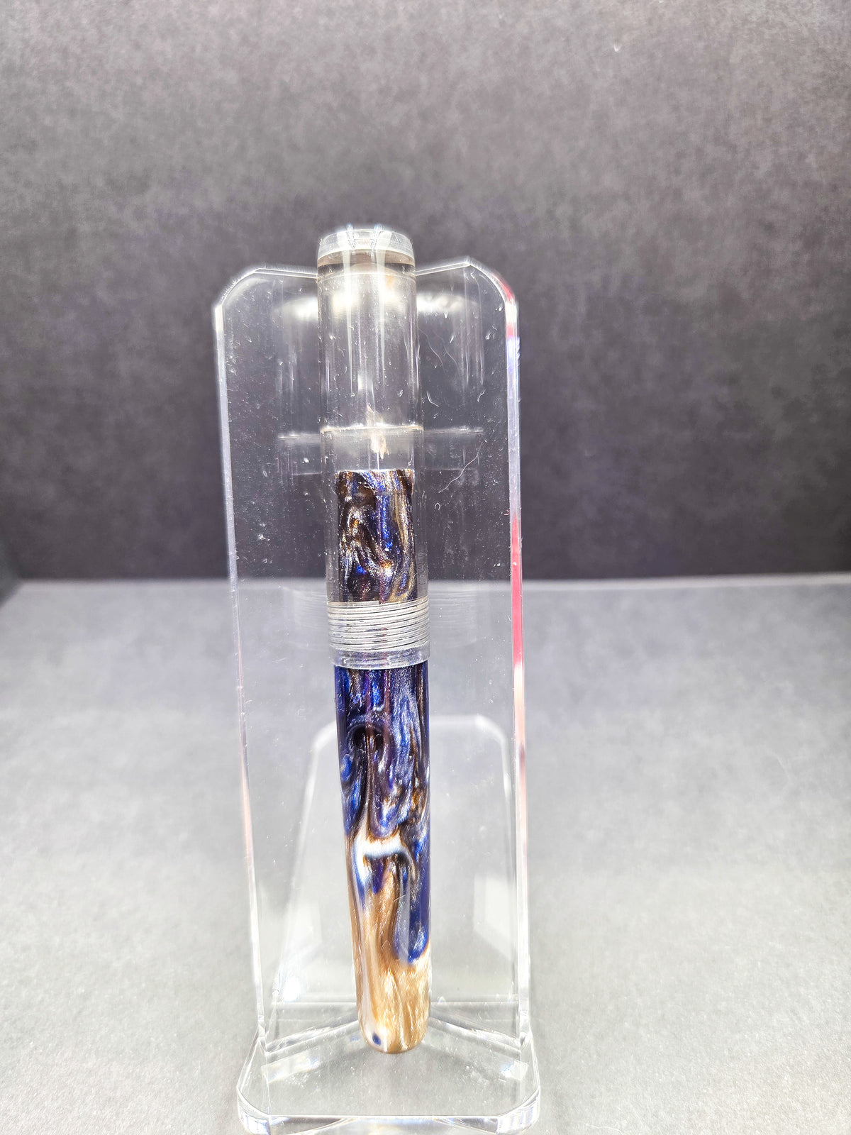 F14 - Taschenstift - SNR - Mocha Blue - Transparent charcoal acrylic cap