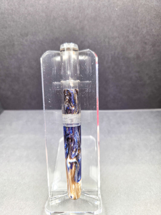 F14 - Taschenstift - SNR - Mocha Blue - Transparent charcoal acrylic cap