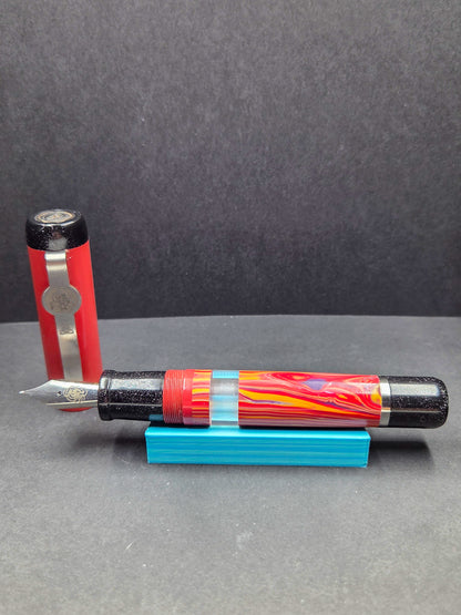 B46 - König - Synthetic Stone with Red Ebonite and black accents