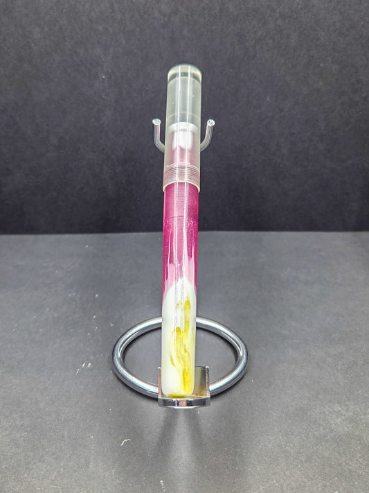 B14-  Erste - White-Fuchsia-Yellow w/ Transparent cap
