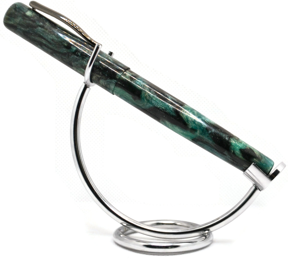 B24  - {Diamondcast} - Teal & Black Gunmetal Clip